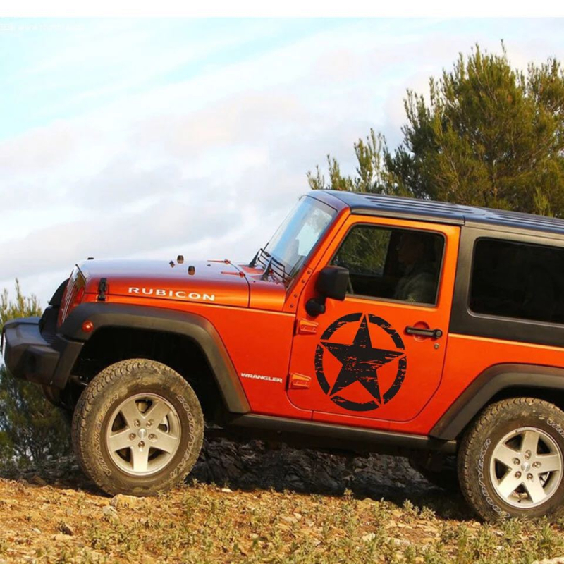 Αυτοκόλλητο καπό αυτοκινήτου Yuecai, βινύλιο, πεντακόρυφος αστέρας με τραϊμπαλ μοτίβο, αυτοκόλλητη τοποθέτηση