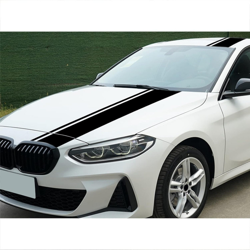 Yuecai 3‑τεμάχιο σετ αυτοκόλλητων ριγών βινύλίου για μπροστινό κάλυμμα αυτοκινήτου, αυτοκόλλητη εγκατάσταση