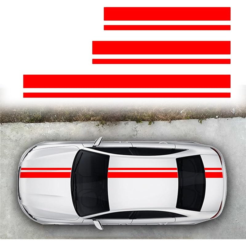 Yuecai 3‑τεμάχιο σετ αυτοκόλλητων ριγών βινύλίου για μπροστινό κάλυμμα αυτοκινήτου, αυτοκόλλητη εγκατάσταση