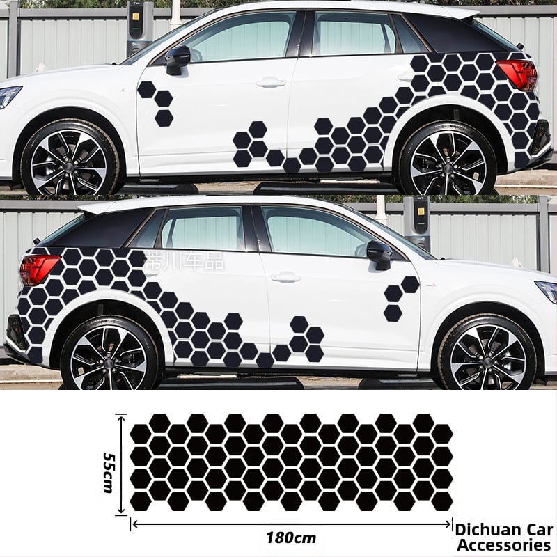 Kashes αυτοκόλλητο για το σώμα αυτοκινήτου με μοτίβο μελισσοκυψέλης, τοποθέτηση με κόλλα