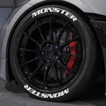 Διακοσμητικές ετικέτες γραμμάτων σε ελαστικά αυτοκινήτων, 3D MONSTER στυλ, καουτσούκ, προσαρμόσιμες, αυτοκόλλητο σώματος