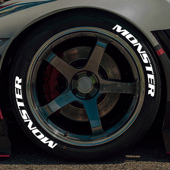 Διακοσμητικές ετικέτες γραμμάτων σε ελαστικά αυτοκινήτων, 3D MONSTER στυλ, καουτσούκ, προσαρμόσιμες, αυτοκόλλητο σώματος