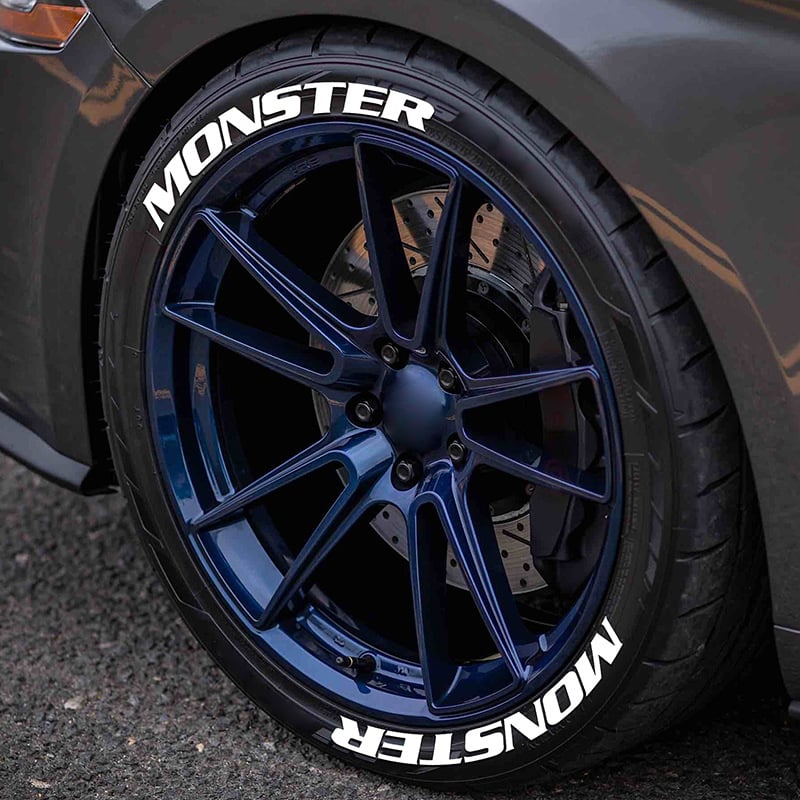 Διακοσμητικές ετικέτες γραμμάτων σε ελαστικά αυτοκινήτων, 3D MONSTER στυλ, καουτσούκ, προσαρμόσιμες, αυτοκόλλητο σώματος