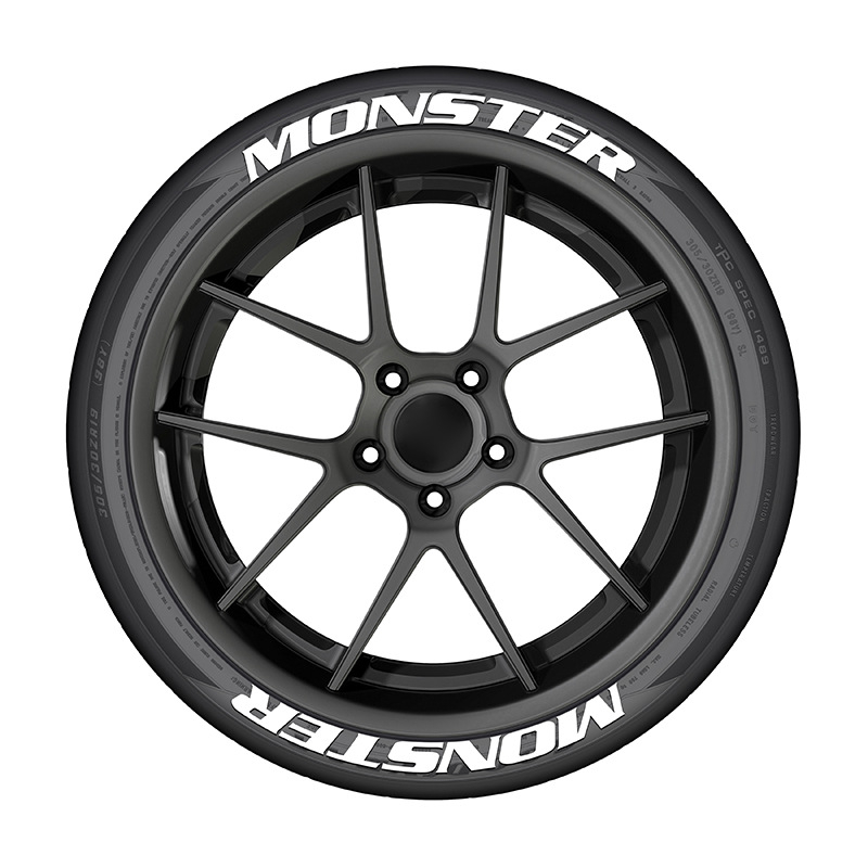 Διακοσμητικές ετικέτες γραμμάτων σε ελαστικά αυτοκινήτων, 3D MONSTER στυλ, καουτσούκ, προσαρμόσιμες, αυτοκόλλητο σώματος