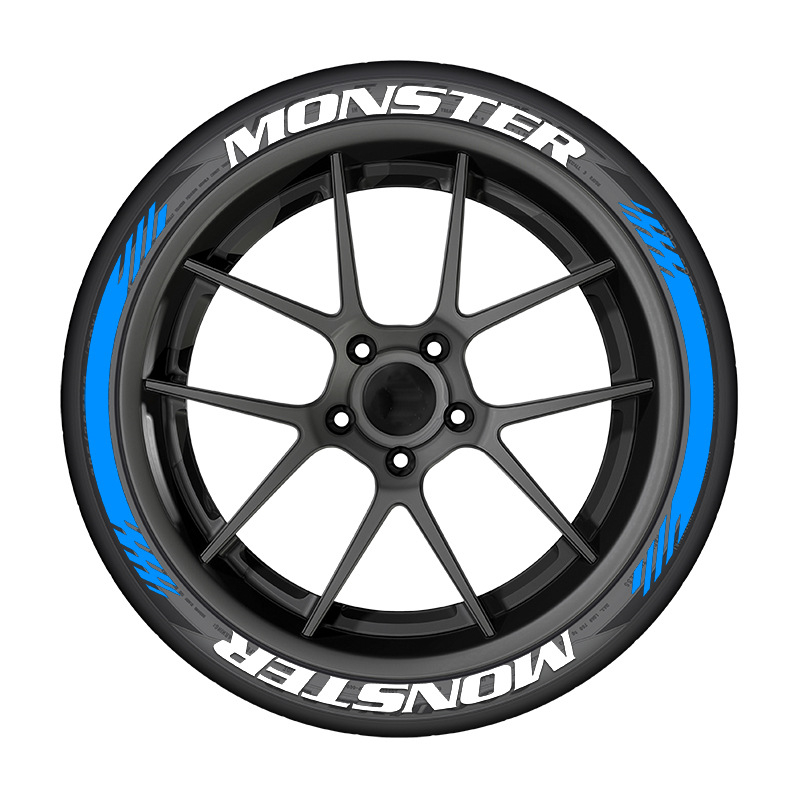 Διακοσμητικές ετικέτες γραμμάτων σε ελαστικά αυτοκινήτων, 3D MONSTER στυλ, καουτσούκ, προσαρμόσιμες, αυτοκόλλητο σώματος