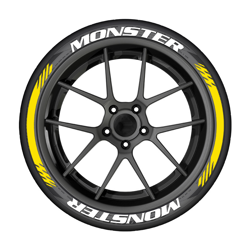 Διακοσμητικές ετικέτες γραμμάτων σε ελαστικά αυτοκινήτων, 3D MONSTER στυλ, καουτσούκ, προσαρμόσιμες, αυτοκόλλητο σώματος