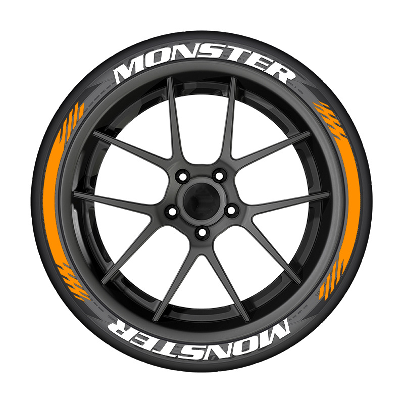 Διακοσμητικές ετικέτες γραμμάτων σε ελαστικά αυτοκινήτων, 3D MONSTER στυλ, καουτσούκ, προσαρμόσιμες, αυτοκόλλητο σώματος