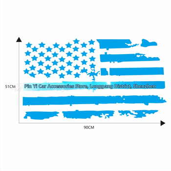 D-778 Ραγισμένος αμερικάνικος σημαίας τοτέμ για το καπό αυτοκινήτου — αυτοκόλλητο σώματος, τοποθέτηση με κόλλα, μοτίβο 11, δυνατότητα παραμετροποίησης