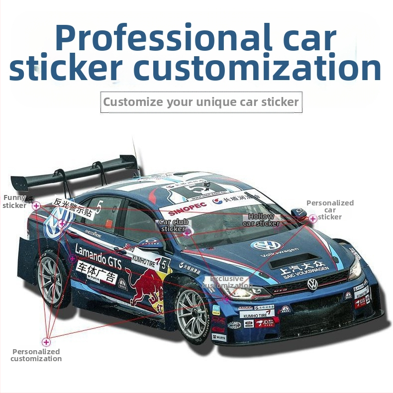 Lepiaca nálepka na auto s textom, Snowwood polyetylén, prispôsobiteľné