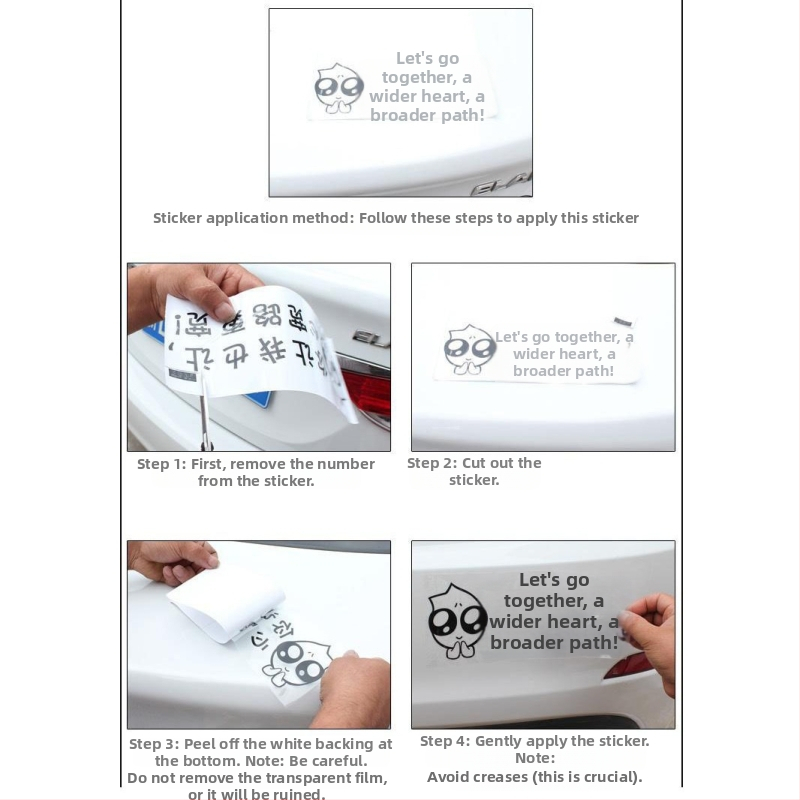 Lepiaca nálepka na auto s textom, Snowwood polyetylén, prispôsobiteľné