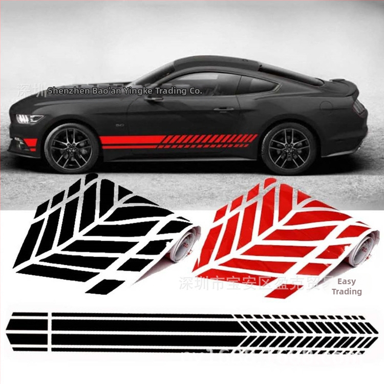 Bočná nálepka s pruhmi na auto (Y-101, Universal) – vinyl, pevné priľnutie, prispôsobiteľné, na bočný panel auta