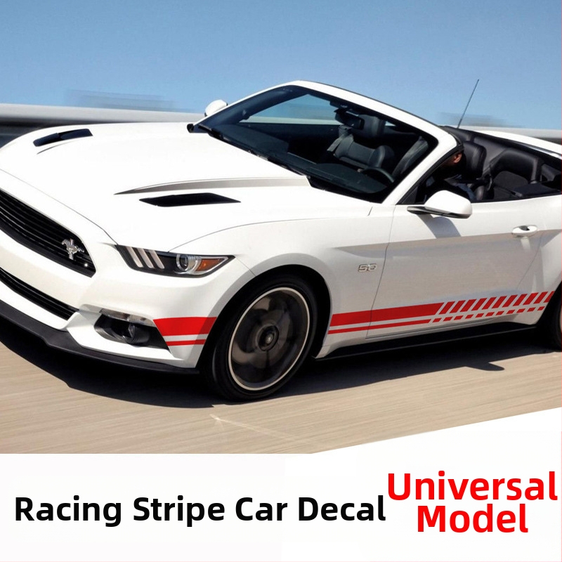 Bočná nálepka s pruhmi na auto (Y-101, Universal) – vinyl, pevné priľnutie, prispôsobiteľné, na bočný panel auta