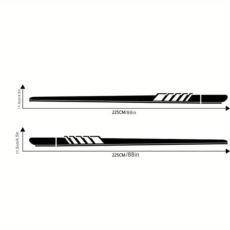 Στικέρ πλευρικού πάνελ αυτοκινήτου με ρίγες – αυτοκόλλητο, εύκολη τοποθέτηση, προσαρμοσμένη επεξεργασία