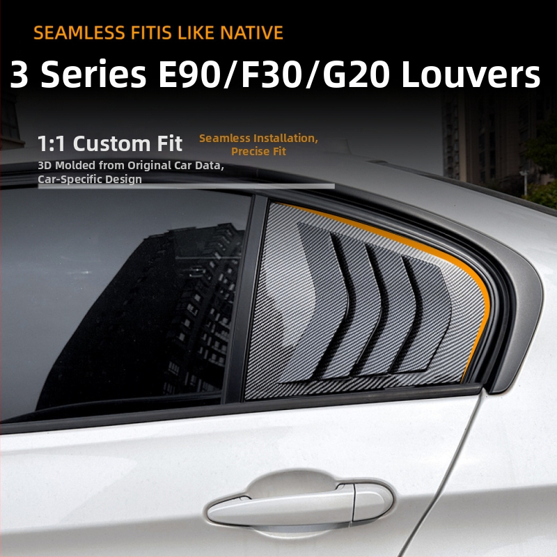 Nálepka na karosériu BMW 3 Series E90/F30/G20, AMP-Z ABS materiál, vzor karbónových vlákien, lepenie lepiacou páskou