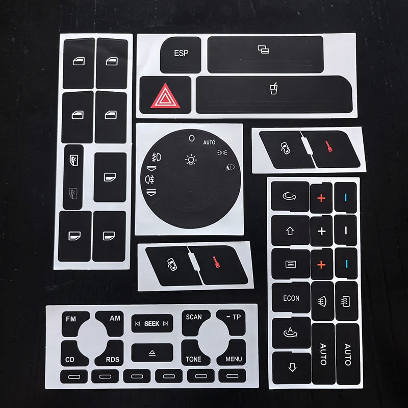 Body sticker για Audi A4 B6/B7, A6, A2, A3 – επισκευή κουμπιών με στικέρ, εγκατάσταση με κόλλα, υλικό: στικέρ
