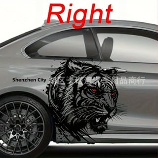 Αυτοκόλλητο σώματος αυτοκινήτου με τίγρη τοτέμ, μάρκα Letter Yu, υλικό: αυτοκόλλητο, προσαρμοσμένη επεξεργασία, μοτίβο 1, τοποθέτηση με κόλλα.