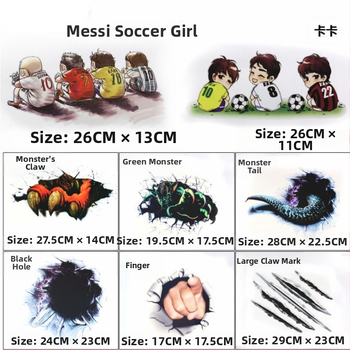 Αυτοκόλλητο αμαξώματος αυτοκινήτου, 3D υλικό, καρτούν σχέδιο, ισχυρή πρόσφυση, κατάλληλο για αυτοκίνητα