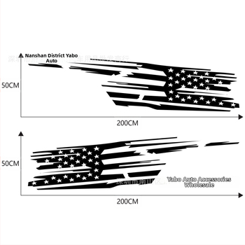 D-1277 αυτοκόλλητο για το σώμα του Wrangler με ρίγες και γραφικό εθνικής σημαίας, PVC βινύλιο, ισχυρή πρόσφυση, εξωτερική χρήση, σειρά ρίγες