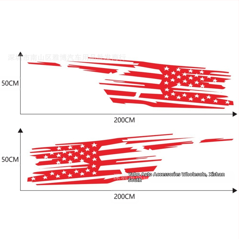 D-1277 Wrangler karosériová nálepka s pruhmi a grafickým motívom vlajky, PVC vinyl, silná priľnavosť, vonkajšie použitie, séria pruhy