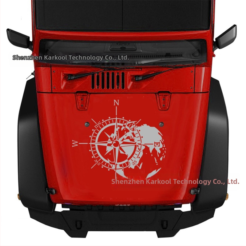 Karlor Compass nálepka na kapotu pre Jeep Wrangler – PVC lepiaca auto dekorácia