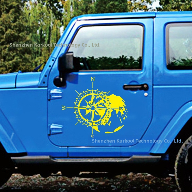 Karlor Compass nálepka na kapotu pre Jeep Wrangler – PVC lepiaca auto dekorácia