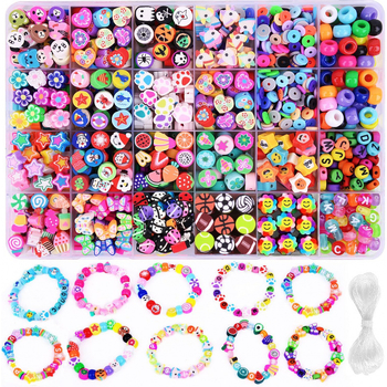 Σετ κατασκευής βραχιολιού από πολυμερή πηλό με χάντρες για τη Γιορτή του Αγίου Πατρικίου, 3480 χάντρες, 24 στυλ, μαλακός πηλός, ηλεκτροπλατίωση