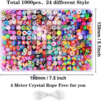 Σετ κατασκευής βραχιολιού από πολυμερή πηλό με χάντρες για τη Γιορτή του Αγίου Πατρικίου, 3480 χάντρες, 24 στυλ, μαλακός πηλός, ηλεκτροπλατίωση