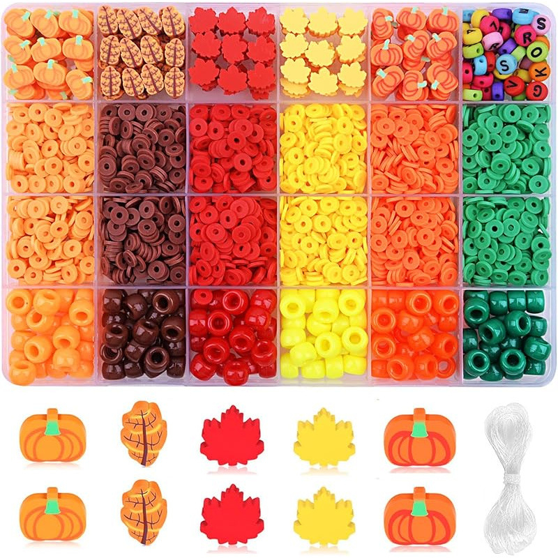 Σετ κατασκευής βραχιολιού από πολυμερή πηλό με χάντρες για τη Γιορτή του Αγίου Πατρικίου, 3480 χάντρες, 24 στυλ, μαλακός πηλός, ηλεκτροπλατίωση