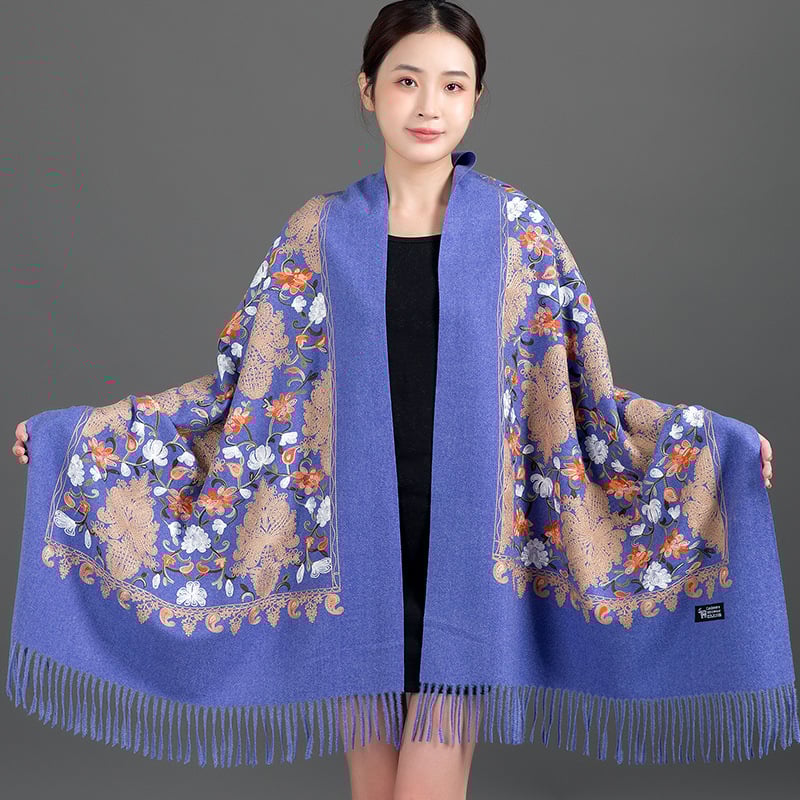 Κεντημένο φουλάρι, warp-knit ύφανση από συνθετικό κασμίρ, ζεστό, για τέσσερις εποχές, πολυεστερική μίξη