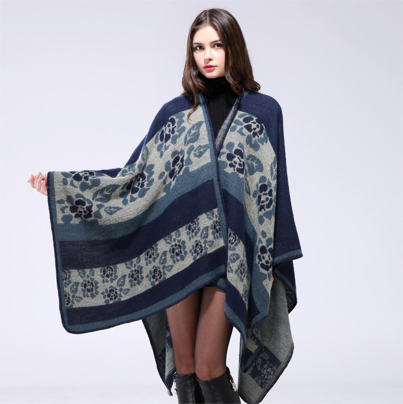 Κομψό γυναικείο φουλάρι με φλοράλ μοτίβο, συνθετικό κασμίρ, Jacquard ύφανση, ζεστό, αξεσουάρ για όλες τις εποχές