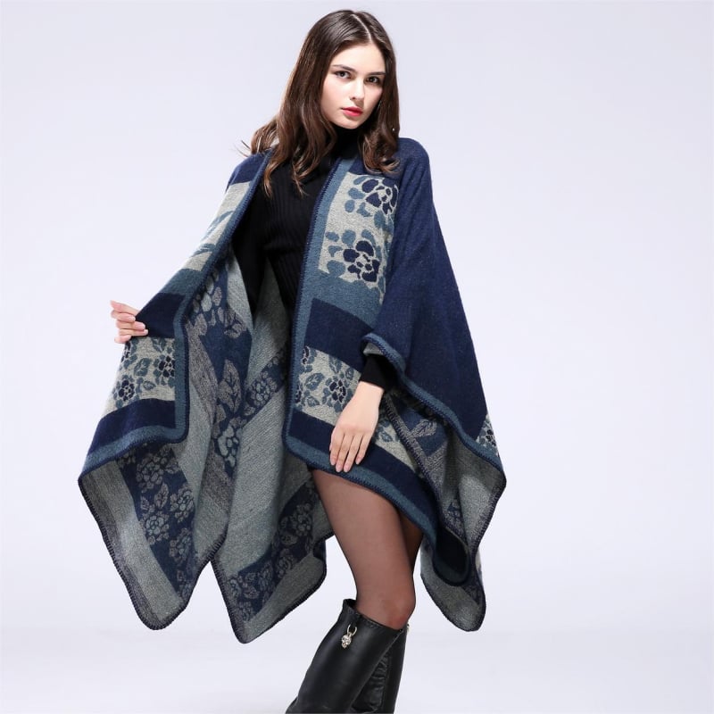 Κομψό γυναικείο φουλάρι με φλοράλ μοτίβο, συνθετικό κασμίρ, Jacquard ύφανση, ζεστό, αξεσουάρ για όλες τις εποχές