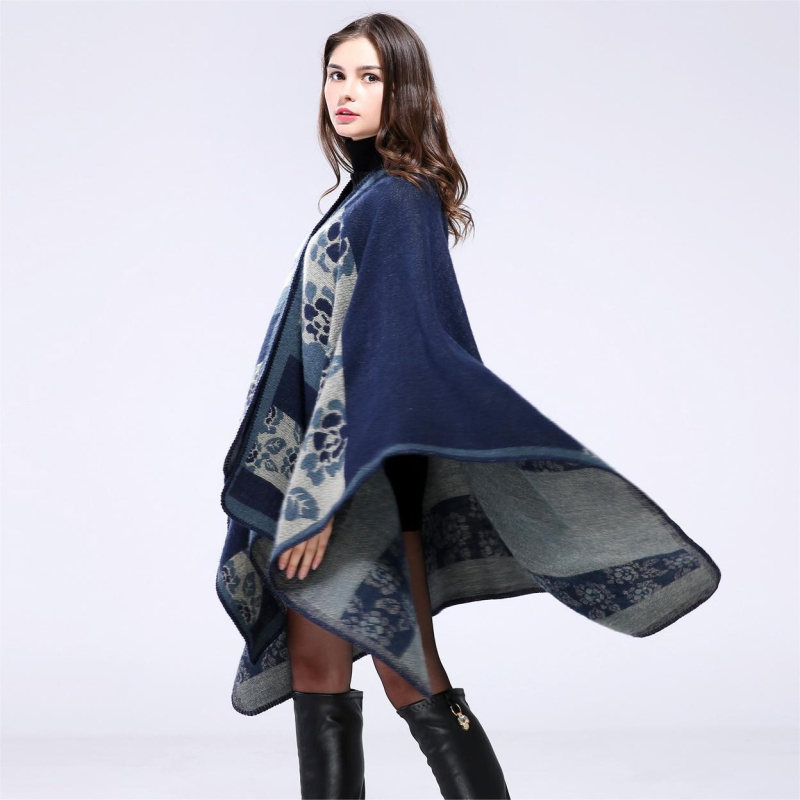 Κομψό γυναικείο φουλάρι με φλοράλ μοτίβο, συνθετικό κασμίρ, Jacquard ύφανση, ζεστό, αξεσουάρ για όλες τις εποχές