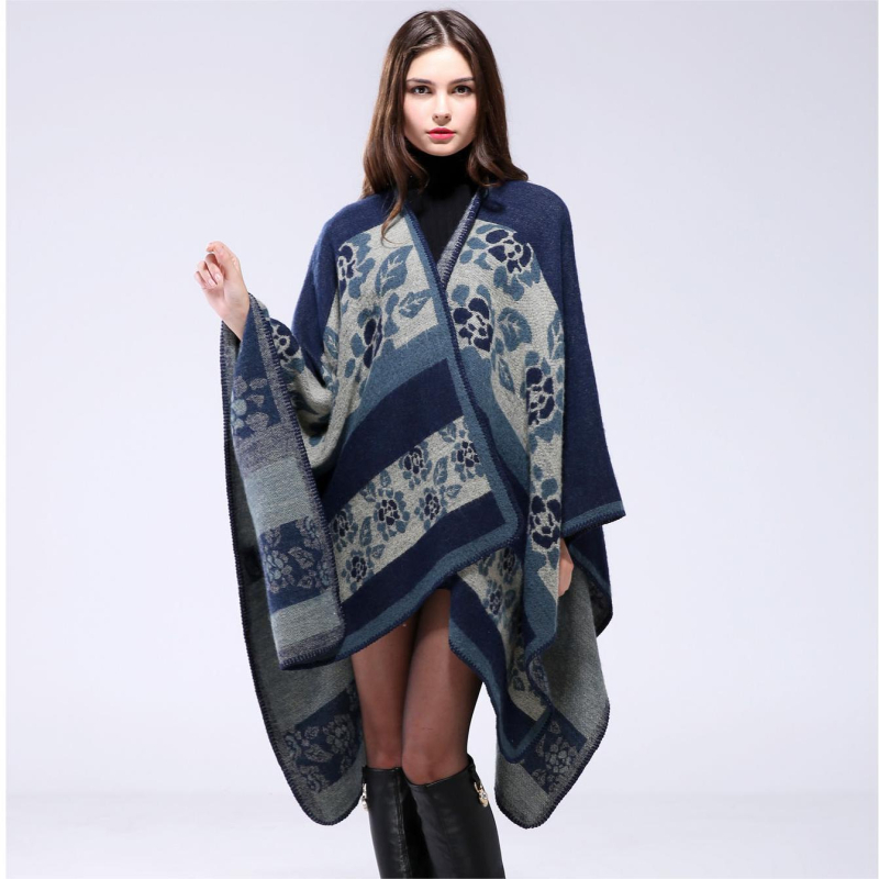 Κομψό γυναικείο φουλάρι με φλοράλ μοτίβο, συνθετικό κασμίρ, Jacquard ύφανση, ζεστό, αξεσουάρ για όλες τις εποχές