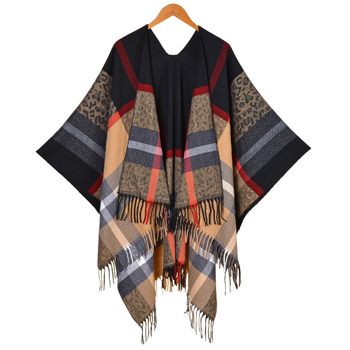 Γυναικείος φουλάρι ζακάρντ με λεοπάρ σχέδιο — μίμηση κασμίρ, διατηρεί τη ζεστασιά