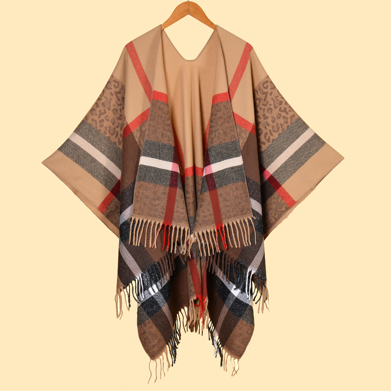 Γυναικείος φουλάρι ζακάρντ με λεοπάρ σχέδιο — μίμηση κασμίρ, διατηρεί τη ζεστασιά