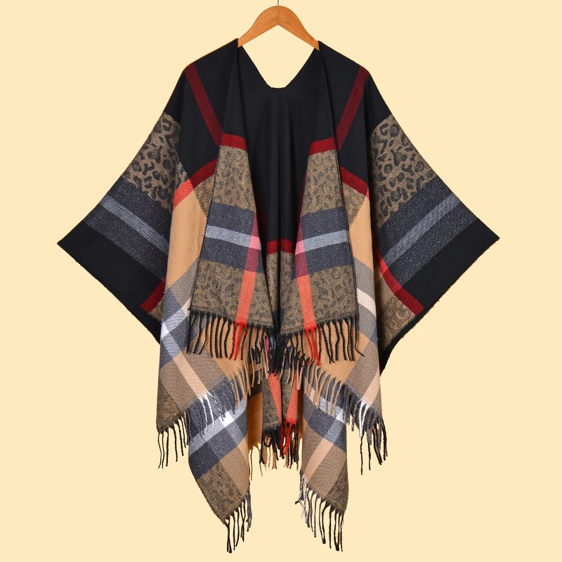 Γυναικείος φουλάρι ζακάρντ με λεοπάρ σχέδιο — μίμηση κασμίρ, διατηρεί τη ζεστασιά