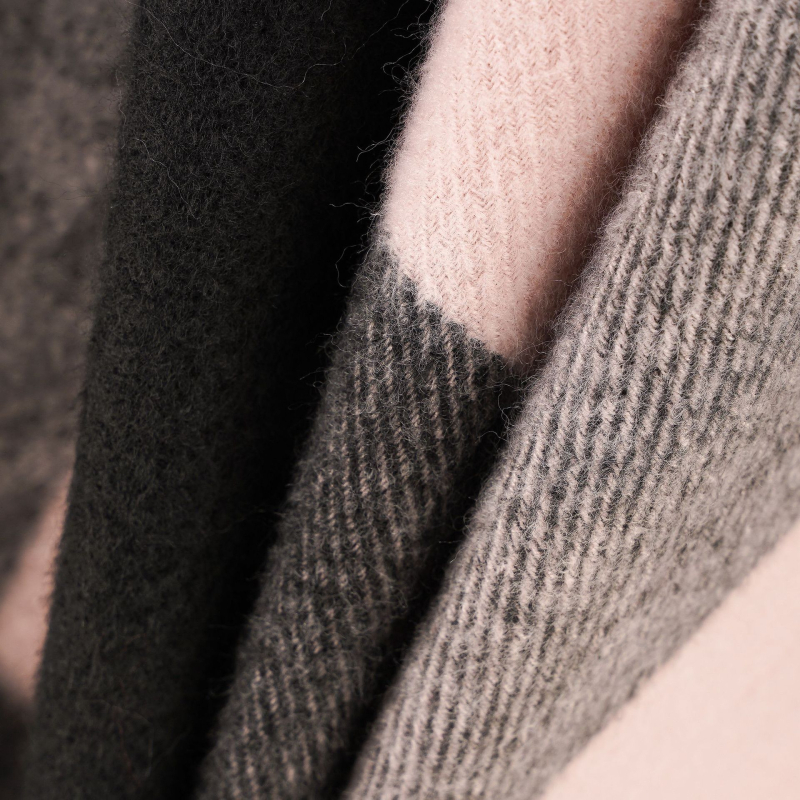 Φουλάρι unisex καρό με φούντες, φθινοπωρινό/χειμερινό, πολυεστέρας