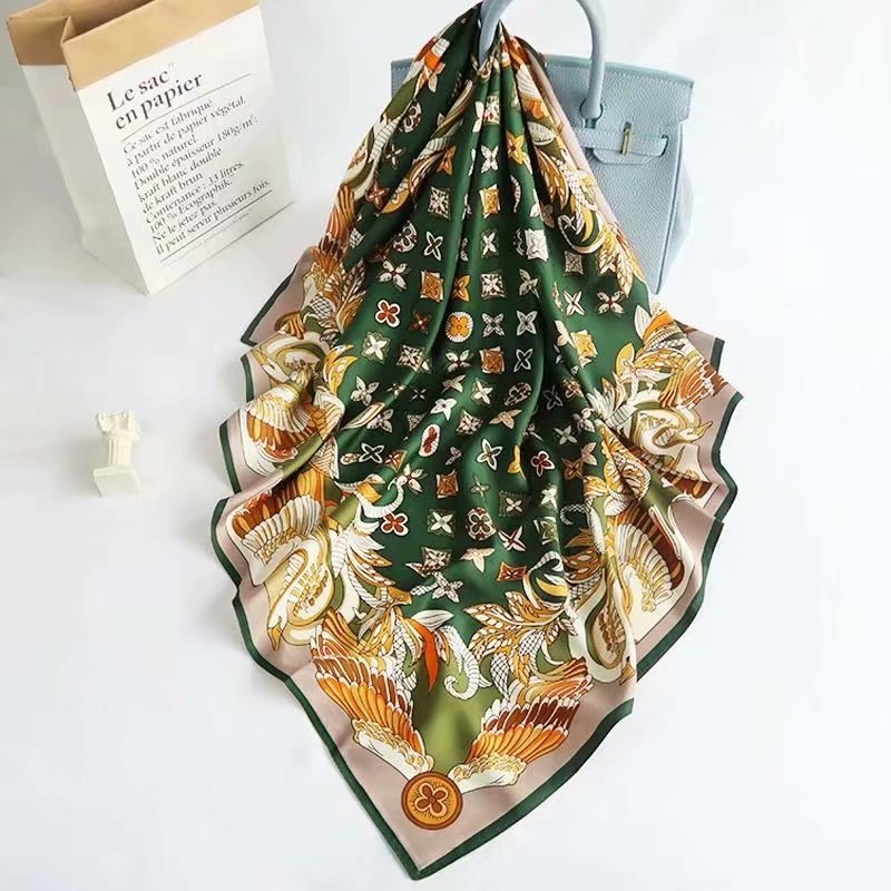 Yoohoo τετράγωνο φουλάρι από βαμβακομετάξι με απλή ύφανση, εκτύπωση, βαφή tie-dye και σατινέν φινίρισμα — καλοκαιρινή μόδα