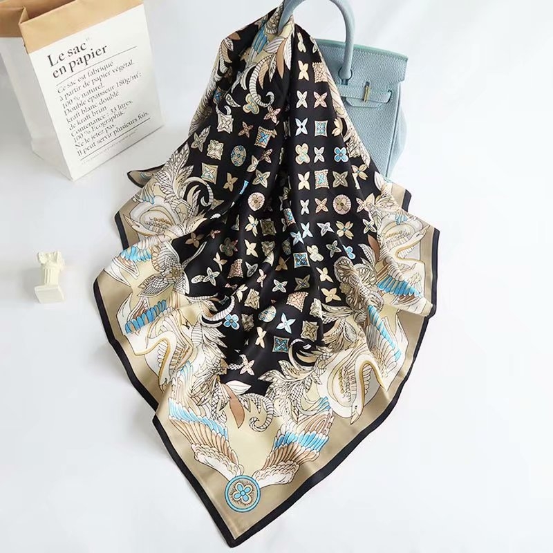 Yoohoo τετράγωνο φουλάρι από βαμβακομετάξι με απλή ύφανση, εκτύπωση, βαφή tie-dye και σατινέν φινίρισμα — καλοκαιρινή μόδα