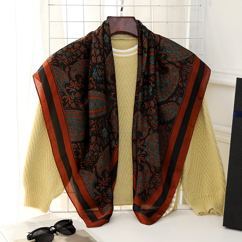 Yoohoo τετράγωνο φουλάρι από βαμβακομετάξι με απλή ύφανση, εκτύπωση, βαφή tie-dye και σατινέν φινίρισμα — καλοκαιρινή μόδα