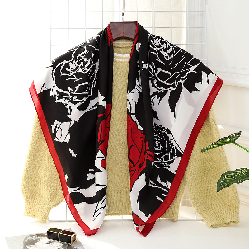 Yoohoo τετράγωνο φουλάρι από βαμβακομετάξι με απλή ύφανση, εκτύπωση, βαφή tie-dye και σατινέν φινίρισμα — καλοκαιρινή μόδα