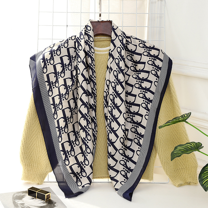 Yoohoo τετράγωνο φουλάρι από βαμβακομετάξι με απλή ύφανση, εκτύπωση, βαφή tie-dye και σατινέν φινίρισμα — καλοκαιρινή μόδα