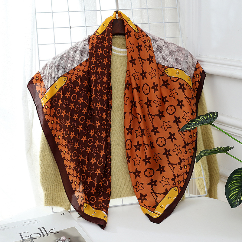 Yoohoo τετράγωνο φουλάρι από βαμβακομετάξι με απλή ύφανση, εκτύπωση, βαφή tie-dye και σατινέν φινίρισμα — καλοκαιρινή μόδα