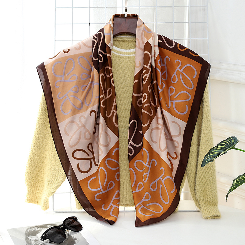 Yoohoo τετράγωνο φουλάρι από βαμβακομετάξι με απλή ύφανση, εκτύπωση, βαφή tie-dye και σατινέν φινίρισμα — καλοκαιρινή μόδα