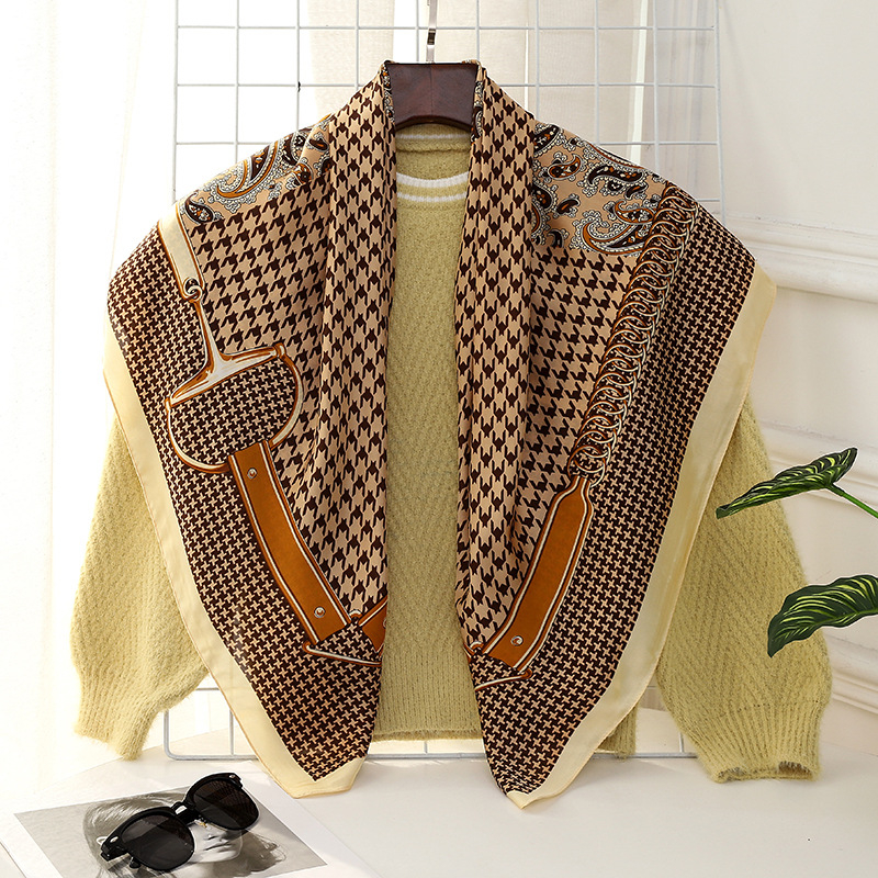 Yoohoo τετράγωνο φουλάρι από βαμβακομετάξι με απλή ύφανση, εκτύπωση, βαφή tie-dye και σατινέν φινίρισμα — καλοκαιρινή μόδα