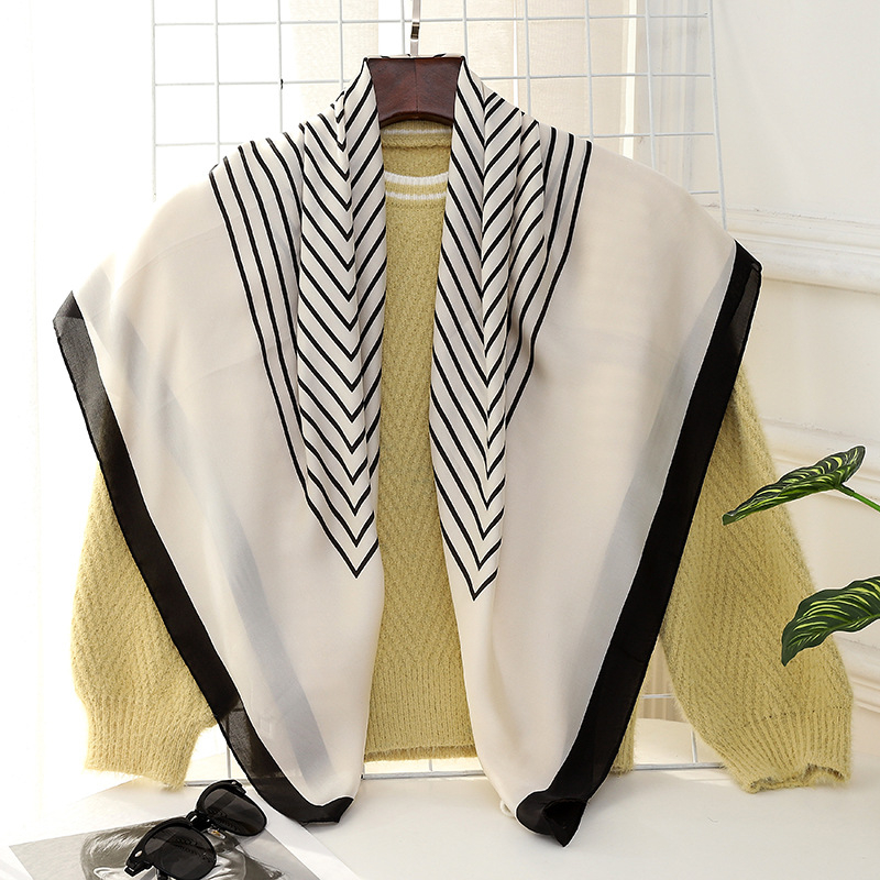 Yoohoo τετράγωνο φουλάρι από βαμβακομετάξι με απλή ύφανση, εκτύπωση, βαφή tie-dye και σατινέν φινίρισμα — καλοκαιρινή μόδα