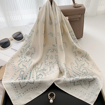 Τετράγωνο φουλάρι με ευέλικτο, μινιμαλιστικό και κομψό σχέδιο, πολυεστερικό ύφασμα για την άνοιξη