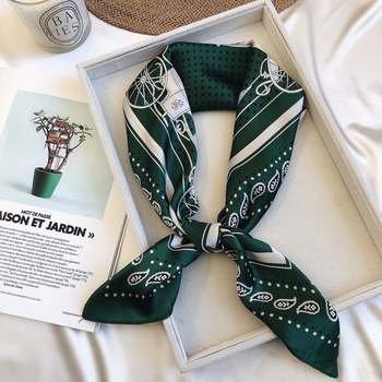 Τετράγωνο μαντήλι σε στυλ Κορέας, με πουά, σατινέ, για το καλοκαίρι