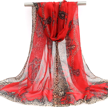 Φουλάρι chiffon για άνοιξη - φρέσκο και γλυκό στιλ, πολυεστέρας, απλής ύφανσης, κασκόλ για παραλία με προστασία από τον ήλιο