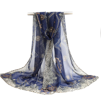 Φουλάρι chiffon για άνοιξη - φρέσκο και γλυκό στιλ, πολυεστέρας, απλής ύφανσης, κασκόλ για παραλία με προστασία από τον ήλιο